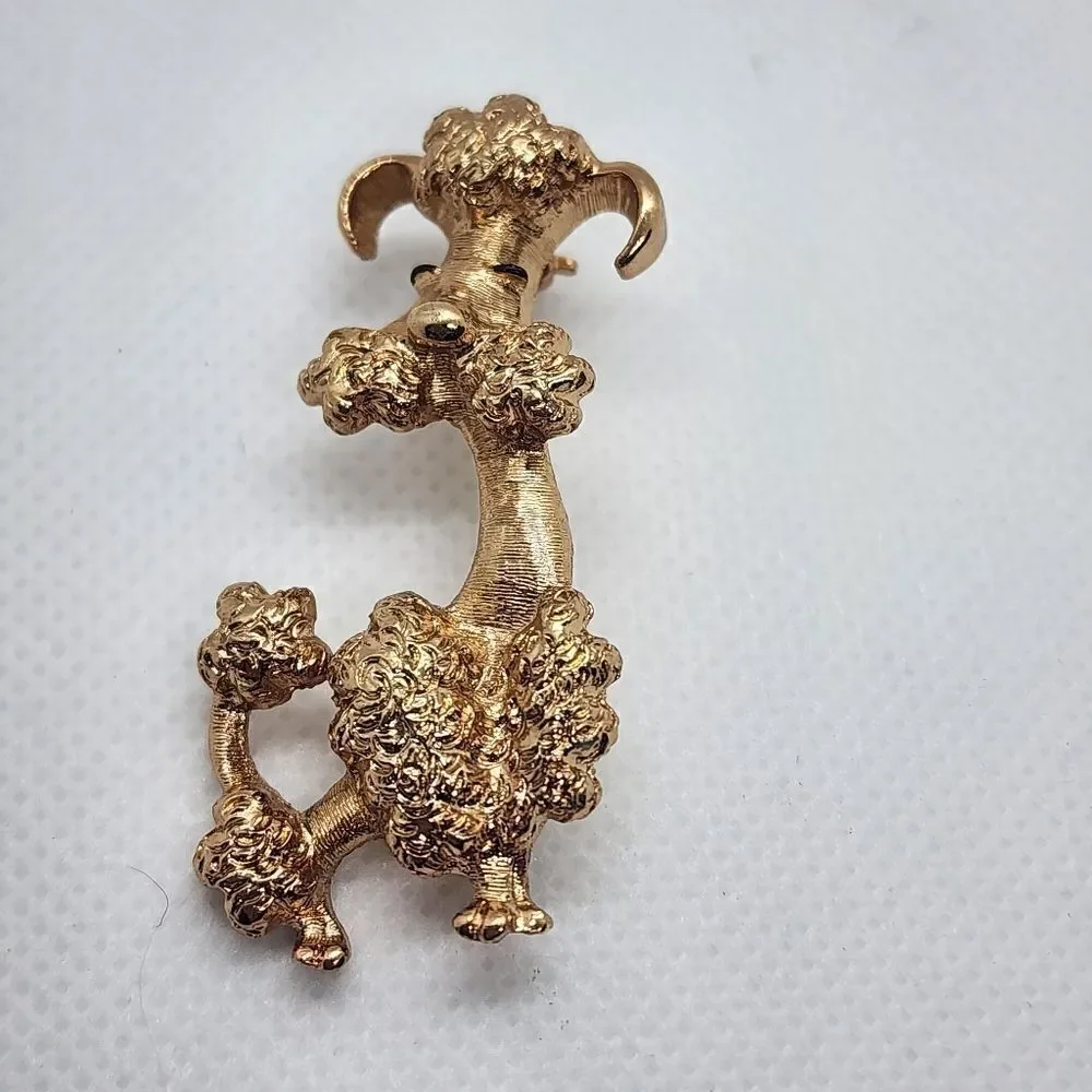 Vintage Avon Gold French Poodle Brooch